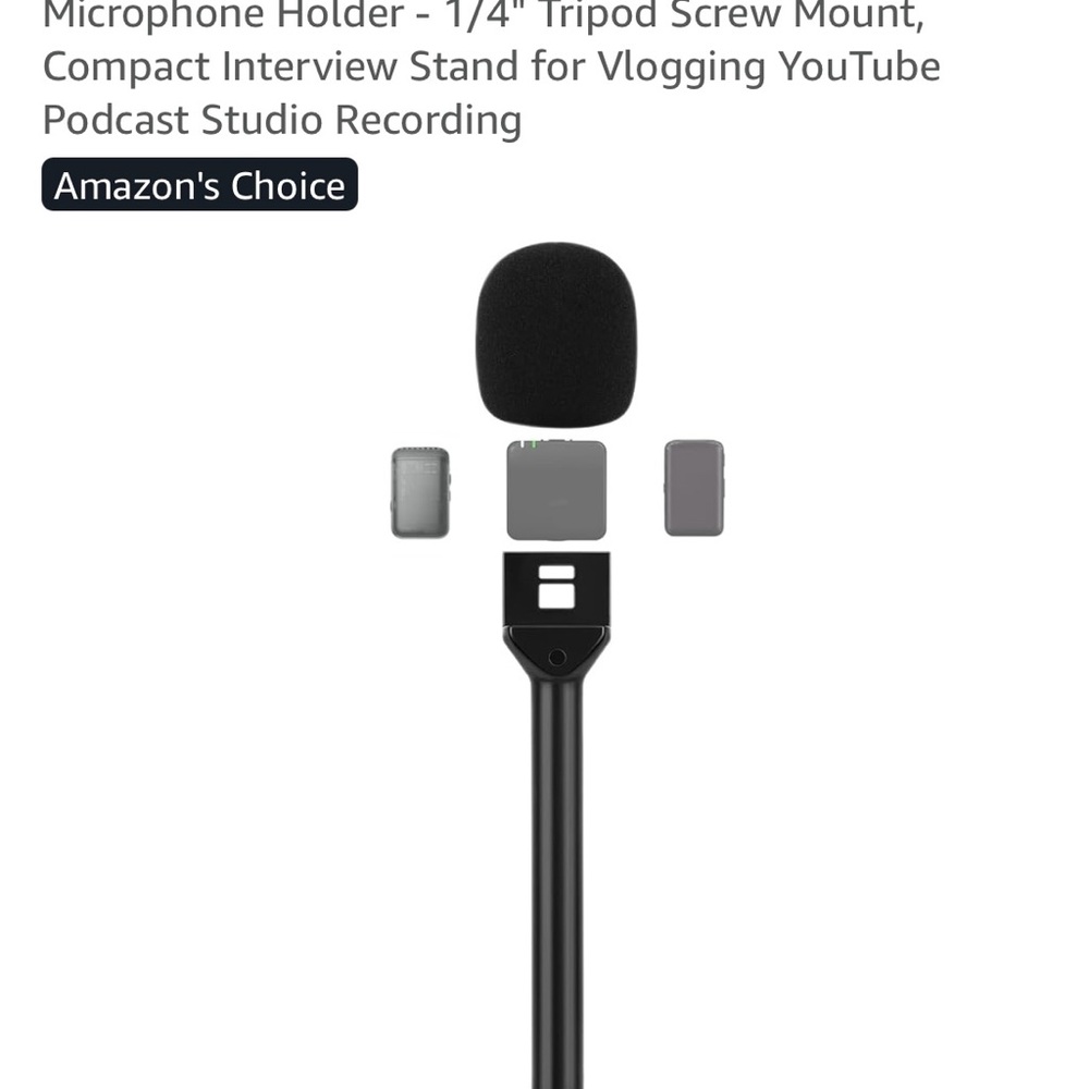 Compact Black Microphone Holder for Vlogging
